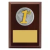 1st Place Peak Plaque small Walnut peak plaque 1st place with timber construction