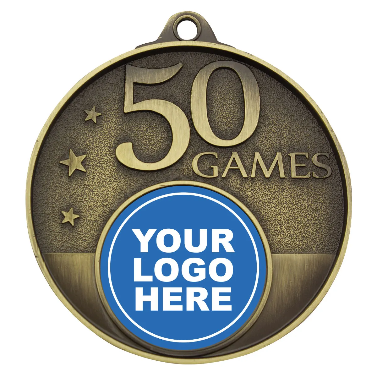 mc50g-gold Gold 50 games milestone medal with metal construction