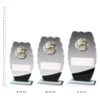 Academic Clipped Oval Glass trophies next to ruler Academic Clipped Oval Glass trophies next to ruler