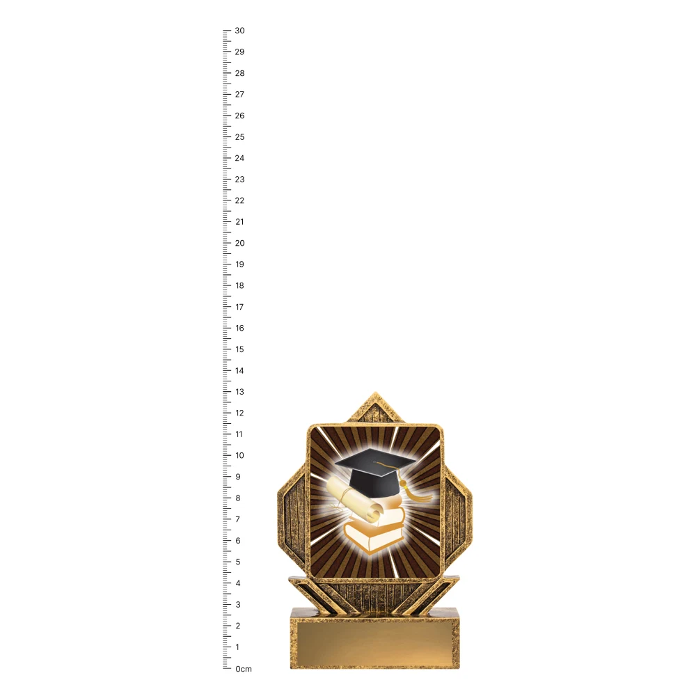 Academic Lynx Arrow trophy next to ruler