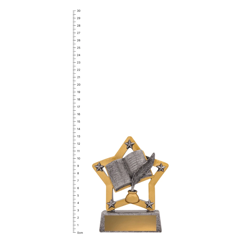 Academic Mini Star trophy next to ruler