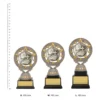 Academic Silver Torch trophies next to ruler Academic Silver Torch trophies next to ruler