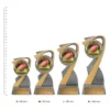 American Football Arclight Showtime trophies next to ruler American Football Arclight Showtime trophies next to ruler