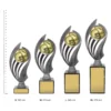 American Football Husky American Football Husky trophies next to ruler