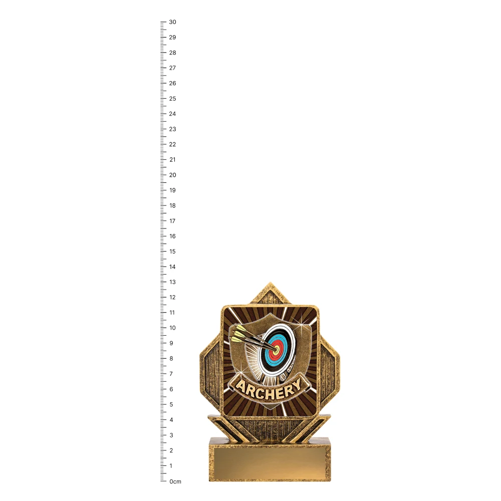 Archery Lynx Arrow trophy next to ruler Archery Lynx Arrow trophy next to ruler