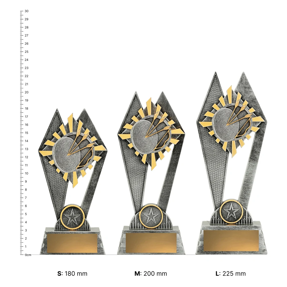 Archery Peak trophies next to ruler Archery Peak trophies next to ruler