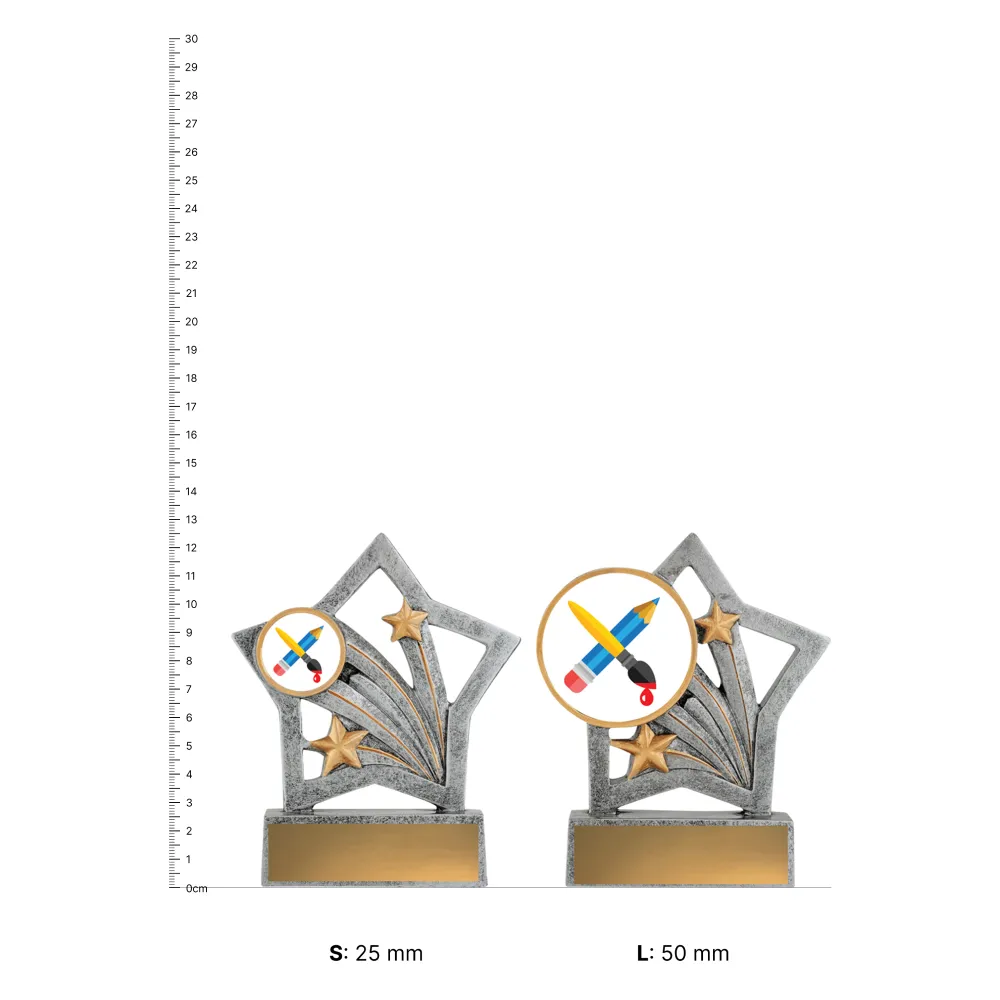 Arts Flash trophies next to ruler Arts Flash trophies next to ruler