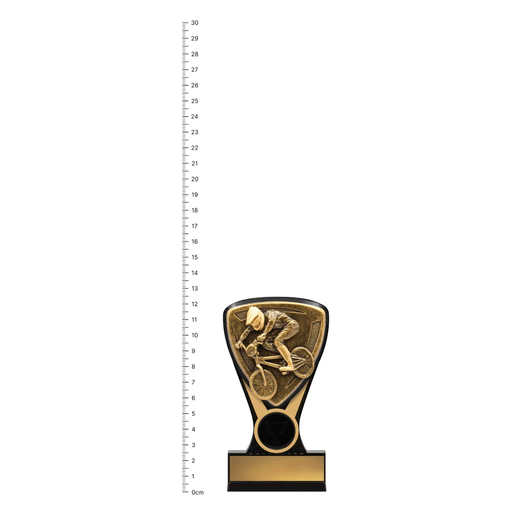 BMX Nova Mini BMX Nova Mini trophy next to ruler