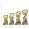 Badminton Arclight Colour trophies next to ruler Badminton Arclight Colour trophies next to ruler