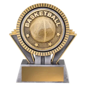 Silver / gold spartan - basketball with resin construction