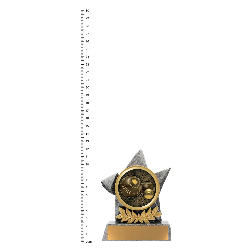 Bowls Argo trophy next to ruler Bowls Argo trophy next to ruler