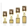 Cheerleading Lynx Sentry trophies next to ruler Cheerleading Lynx Sentry trophies next to ruler