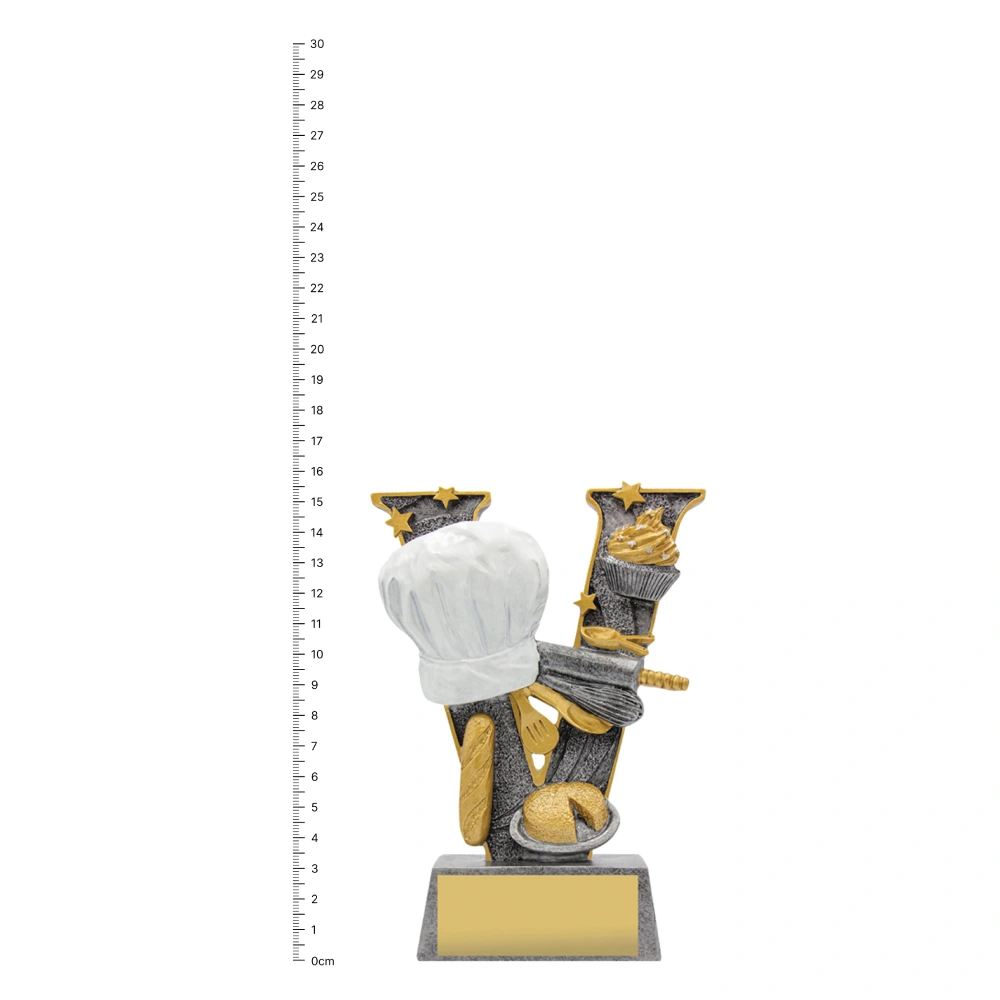 Cooking V-Series trophy next to ruler Cooking V-Series trophy next to ruler