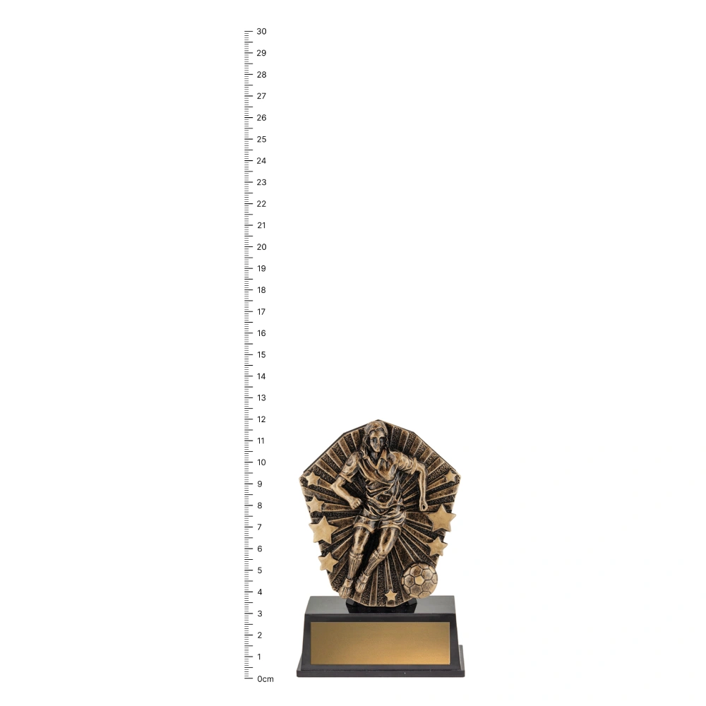 Cosmos Super Mini - F_Football trophy next to ruler