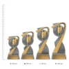 Cross Country Arclight trophies next to ruler Cross Country Arclight trophies next to ruler