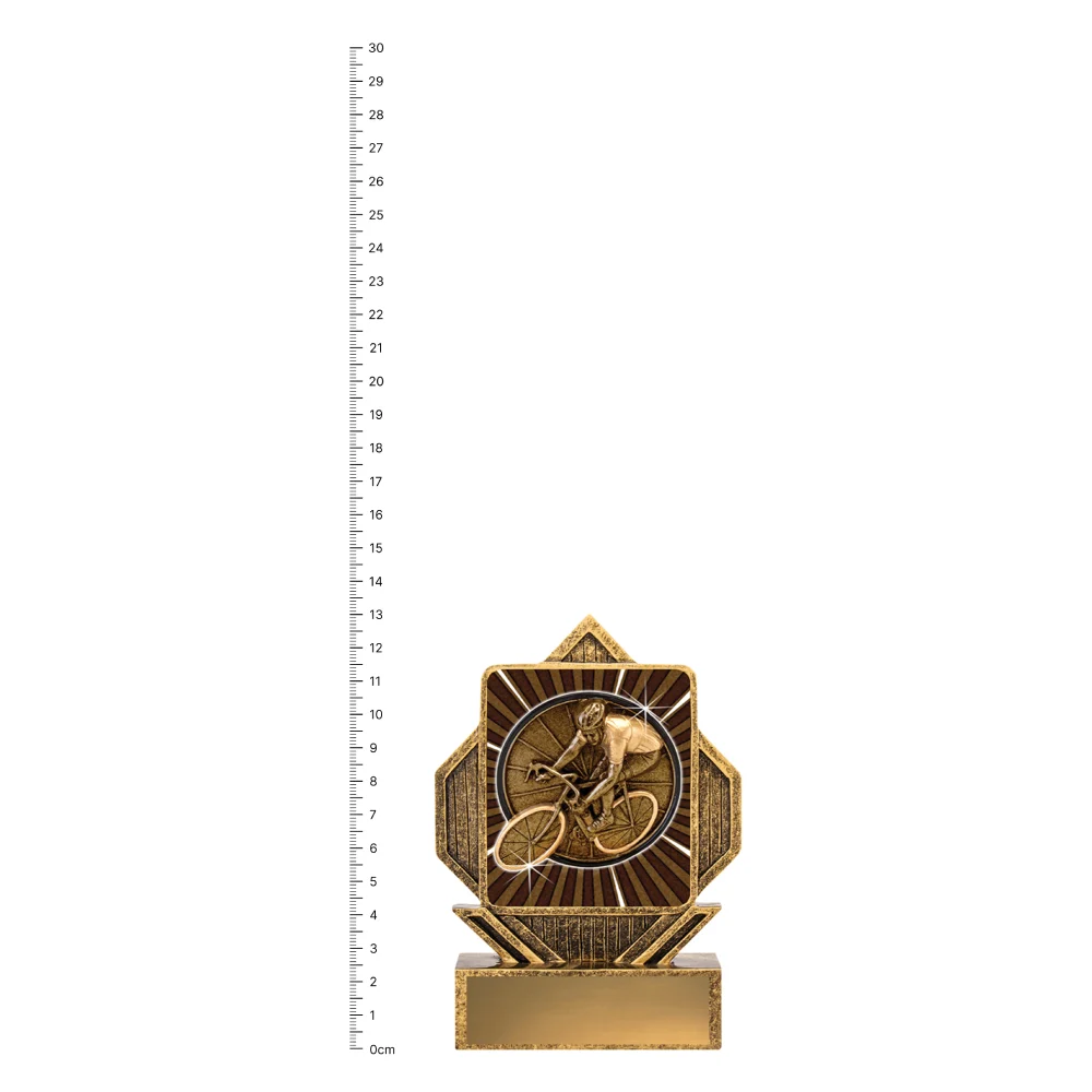 Cycling Lynx Arrow Cycling Lynx Arrow trophy next to ruler