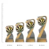 Darts Arclight Colour trophies next to ruler Darts Arclight Colour trophies next to ruler