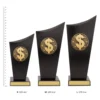 Dollar Spartan Crest Dollar Spartan Crest trophies next to ruler
