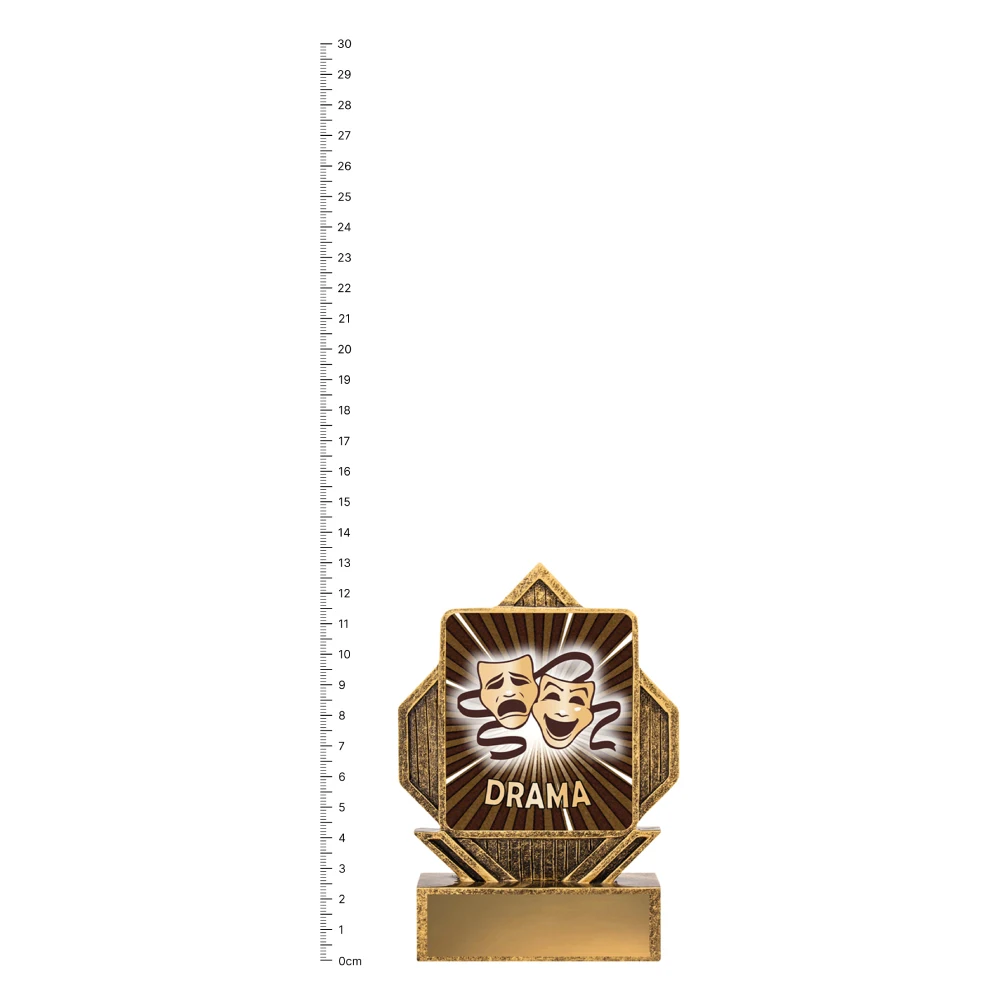 Drama Lynx Arrow trophy next to ruler Drama Lynx Arrow trophy next to ruler