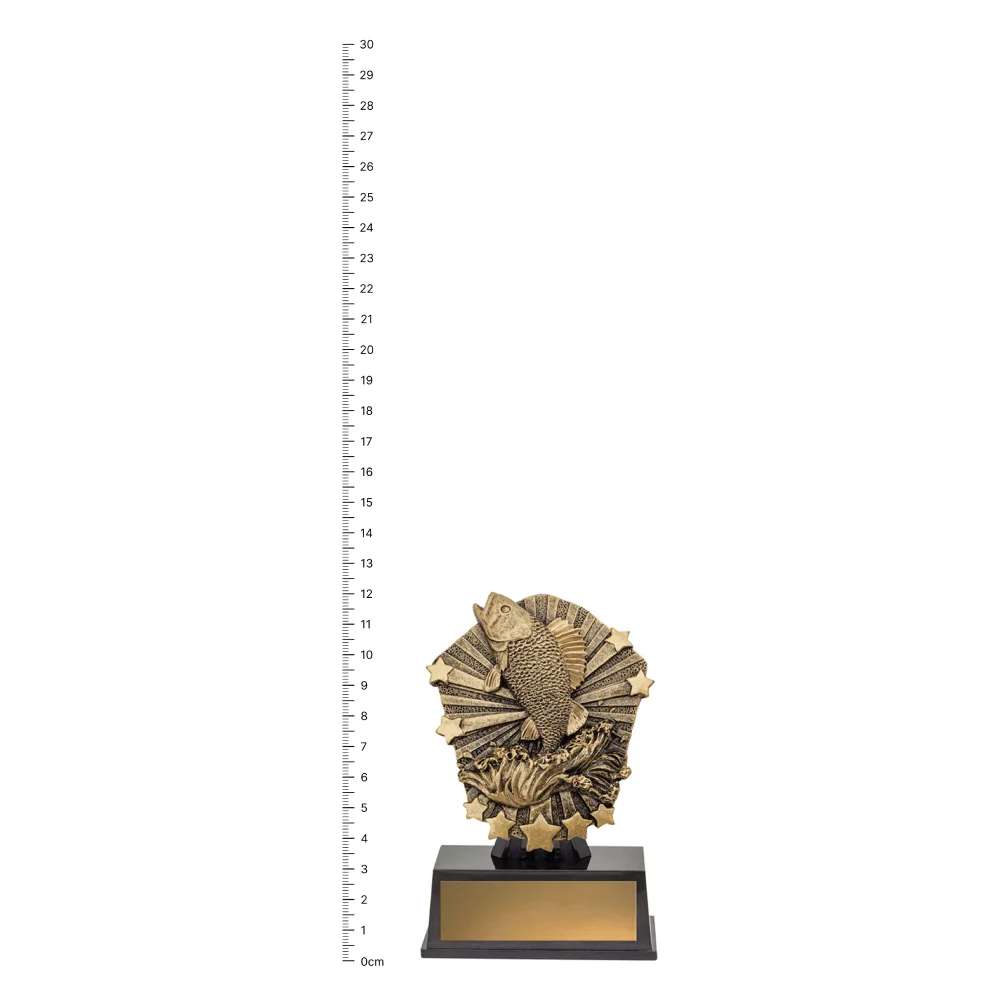 Fishing Cosmos Super Mini trophy next to ruler Fishing Cosmos Super Mini trophy next to ruler