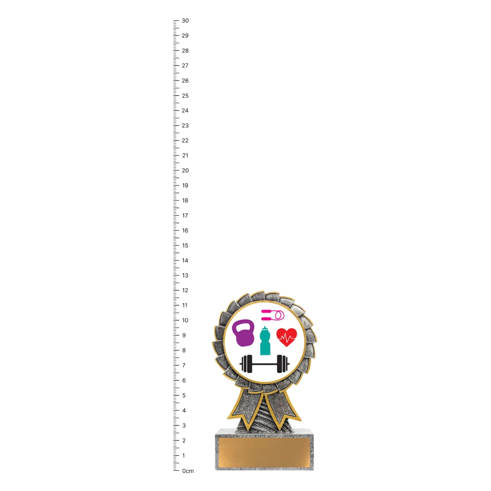 Fitness Aster trophy next to ruler Fitness Aster trophy next to ruler