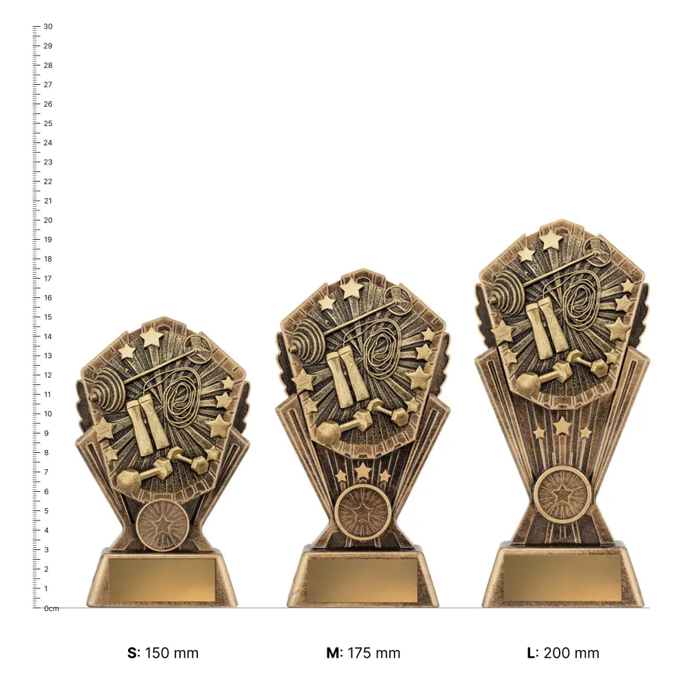 Fitness Cosmos trophies next to ruler