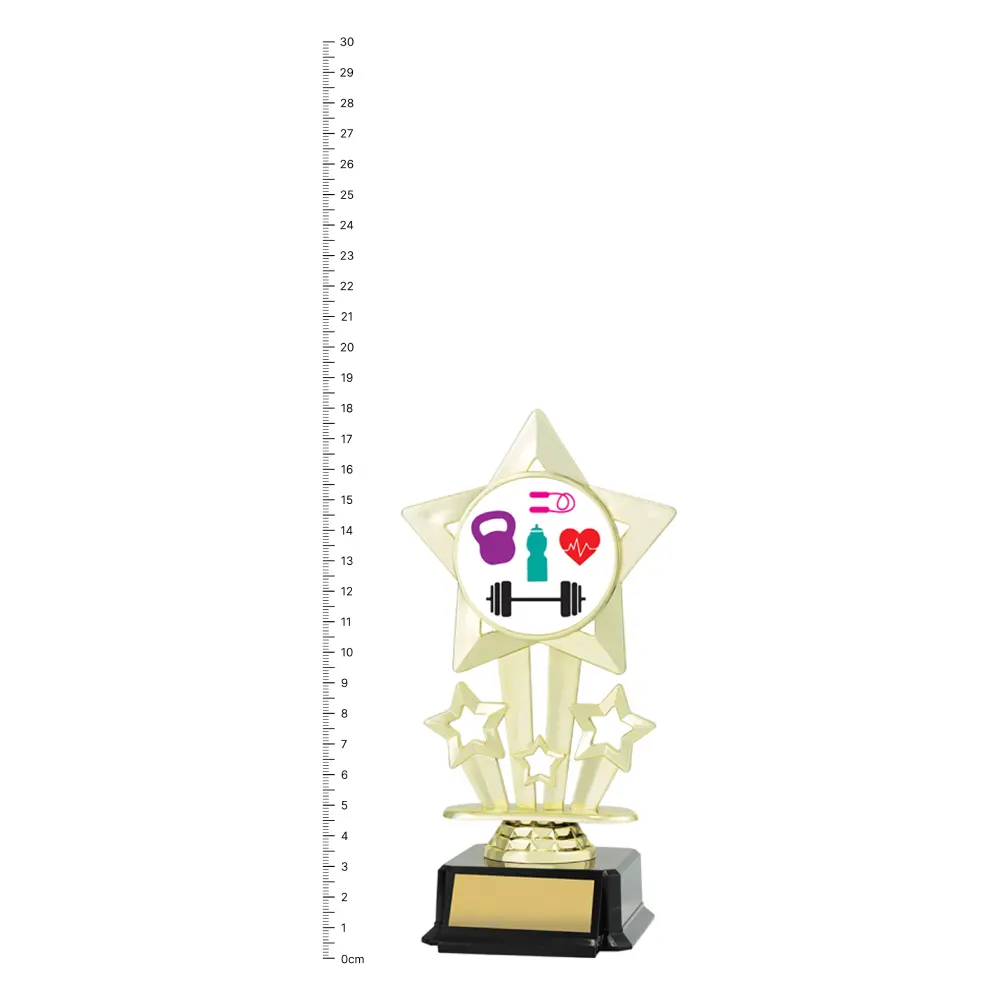Fitness Icon Star trophy next to ruler