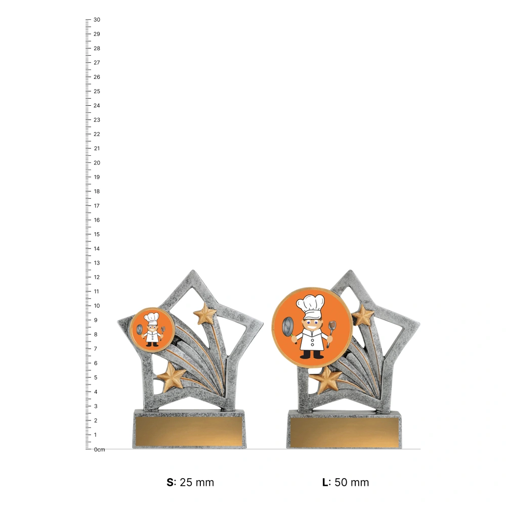 Flash - Chef trophies next to ruler Flash - Chef trophies next to ruler
