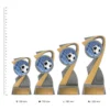 Football Arclight Colour trophies next to ruler Football Arclight Colour trophies next to ruler