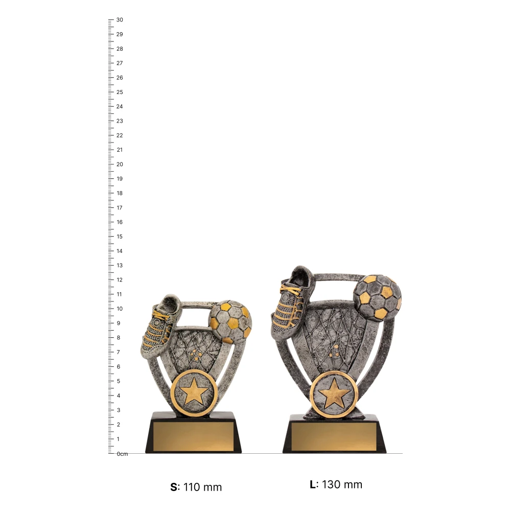 Football Budget Theme trophies next to ruler Football Budget Theme trophies next to ruler