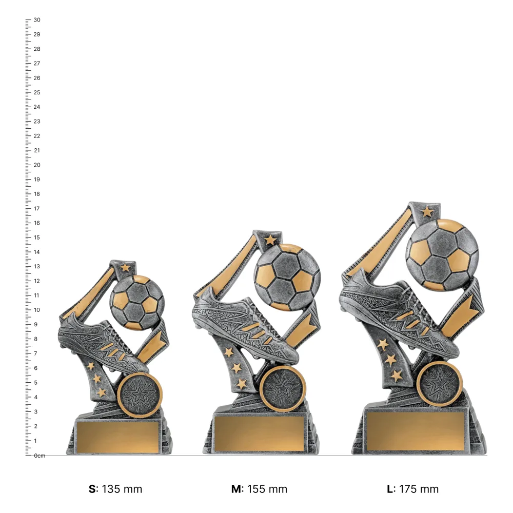 Football Flag Theme trophies next to ruler Football Flag Theme trophies next to ruler