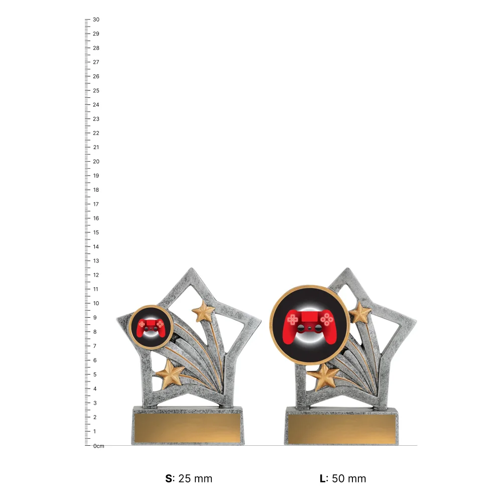 Gaming Flash trophies next to ruler Gaming Flash trophies next to ruler