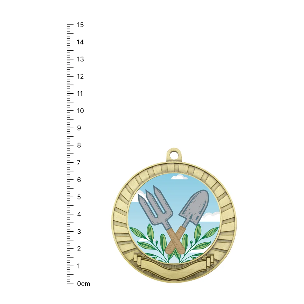Gardening Eco Scroll gold next to ruler