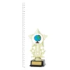 Globe Icon Star trophy next to ruler