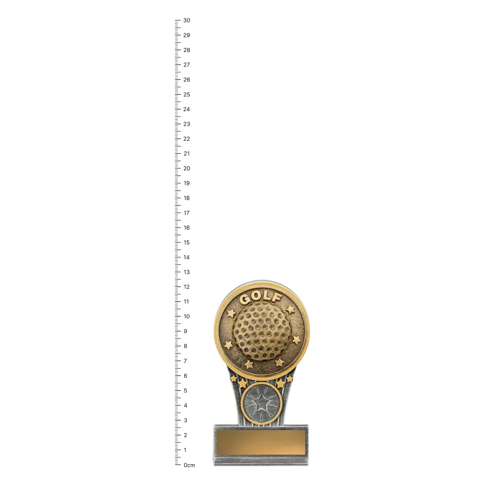 Golf Mini IKON trophy next to ruler Golf Mini IKON trophy next to ruler
