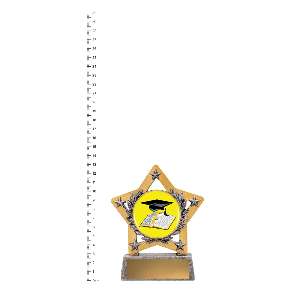 Graduate Mini Star Colour trophy next to ruler Graduate Mini Star Colour trophy next to ruler