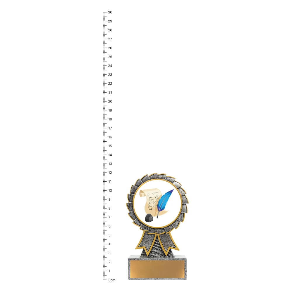 Knowledge Aster trophy next to ruler Knowledge Aster trophy next to ruler