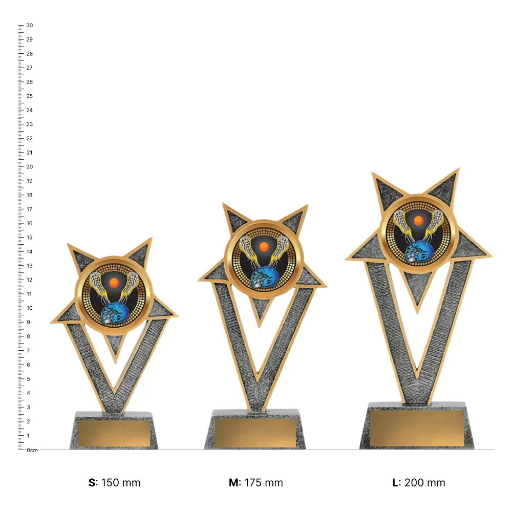 Lacrosse Ventura Lacrosse Ventura trophies next to ruler