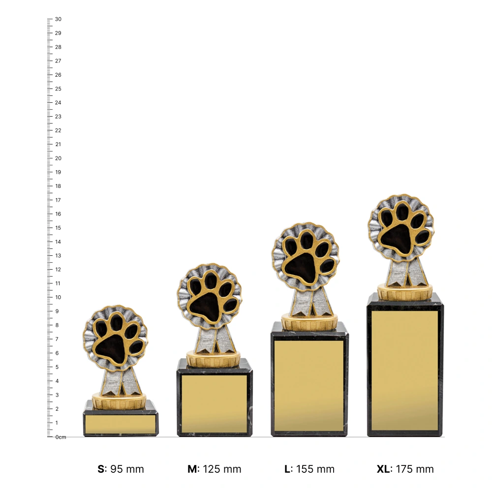 Pet Marble trophies next to ruler