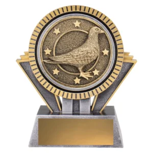 Silver / gold spartan - pigeon with resin construction