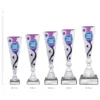 Purple Mega Carnival Purple Mega Carnival trophies next to ruler