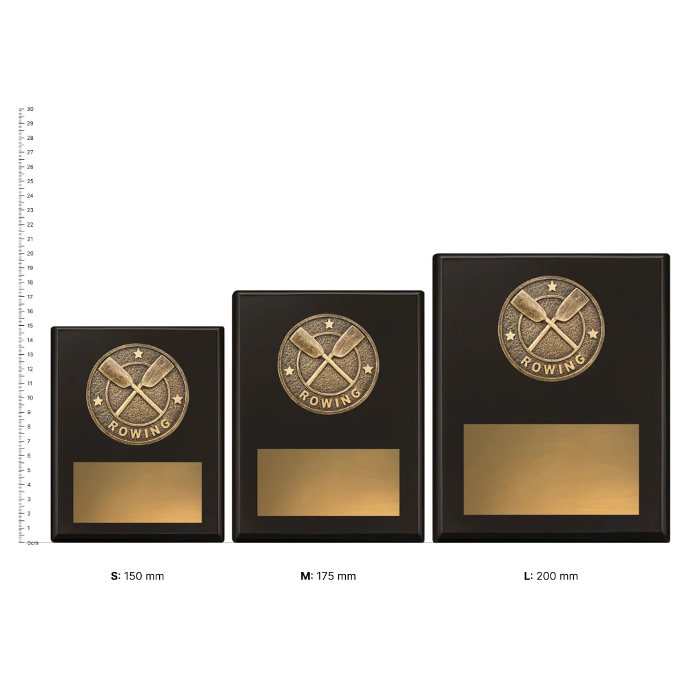Rowing Challenge Plaque Rowing Challenge Plaques next to ruler