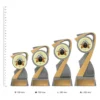 Shooting Arclight Colour trophies next to ruler Shooting Arclight Colour trophies next to ruler