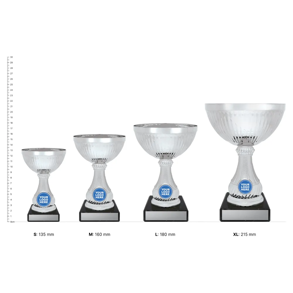 Silver Lucca Silver Lucca trophies next to ruler