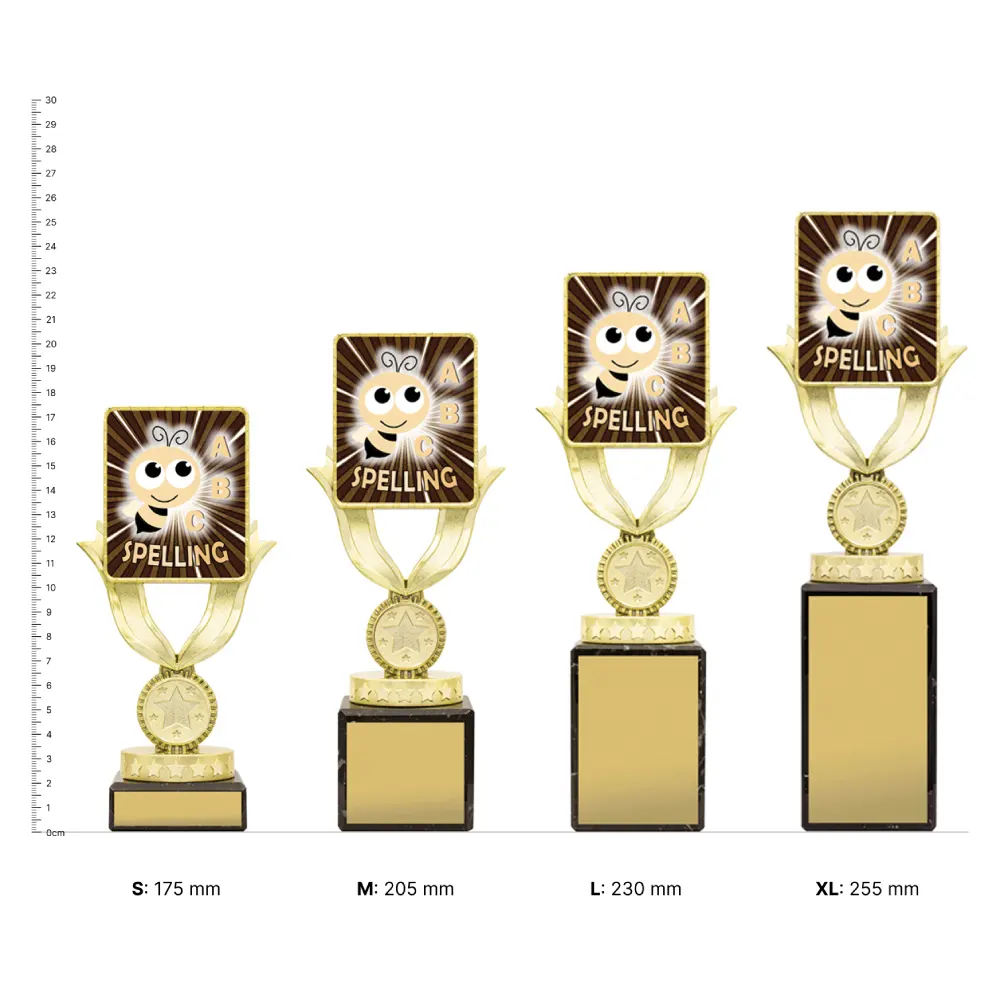 Spelling Lynx Sentry trophies next to ruler Spelling Lynx Sentry trophies next to ruler