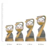 Squash Arclight Colour trophies next to ruler