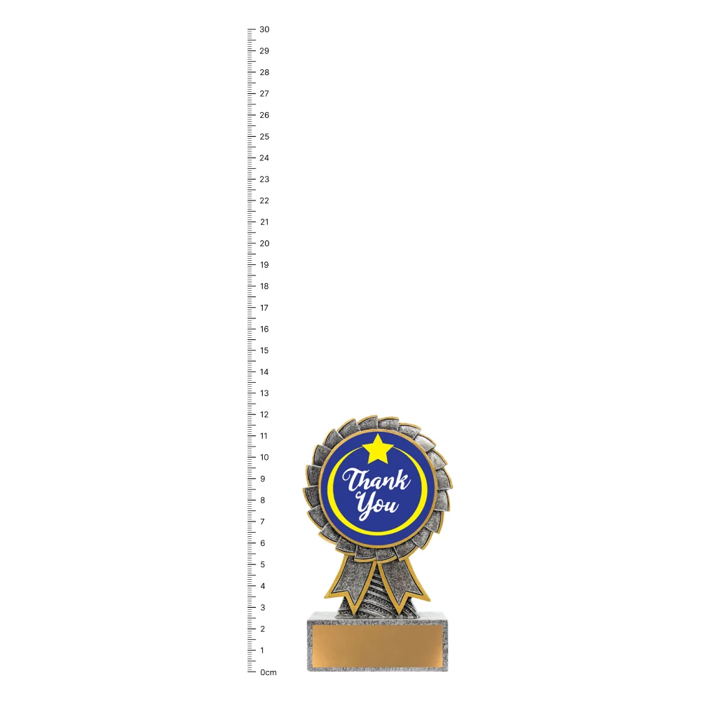 Thank You Aster trophies next to ruler Thank You Aster trophies next to ruler