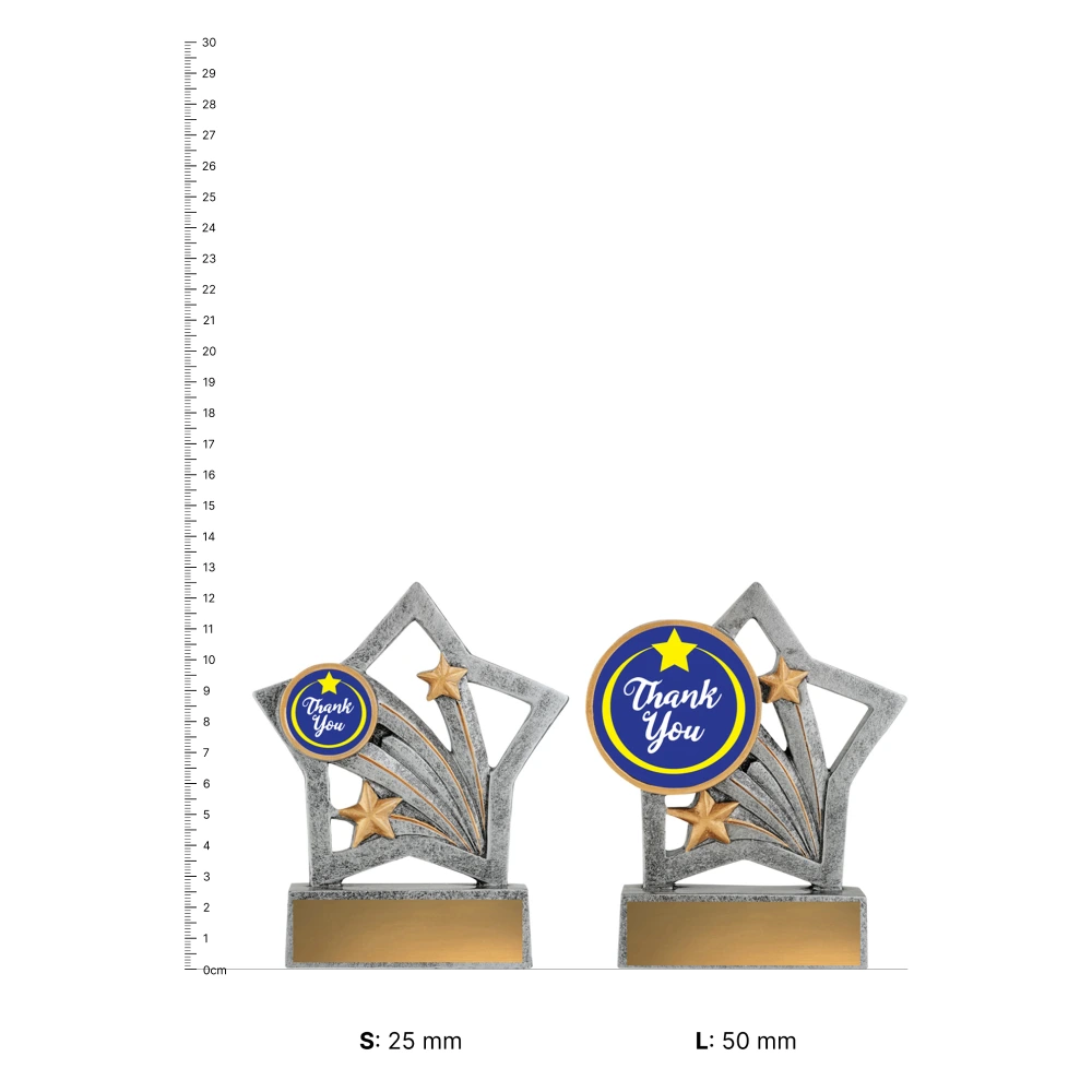 Thank You Flash trophies next to ruler Thank You Flash trophies next to ruler