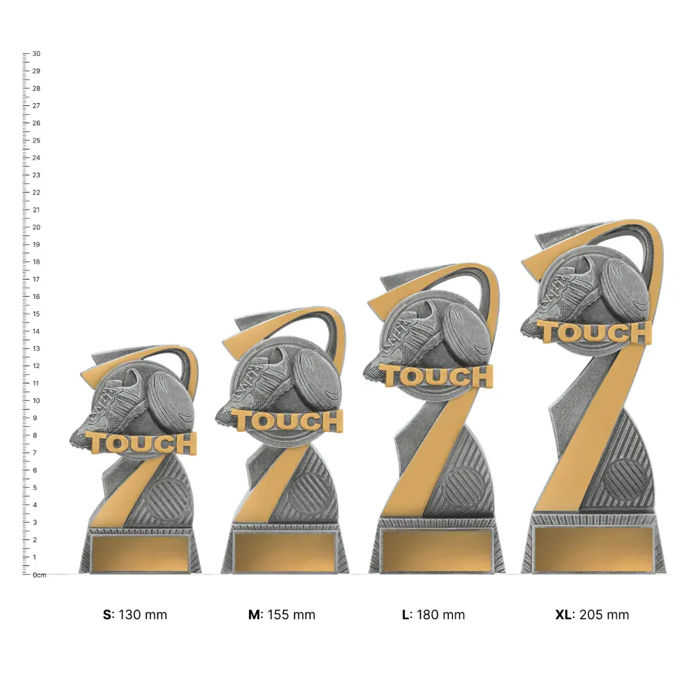 Touch Arclight trophies next to ruler Touch Arclight trophies next to ruler