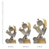 Track Shazam trophies next to ruler Track Shazam trophies next to ruler